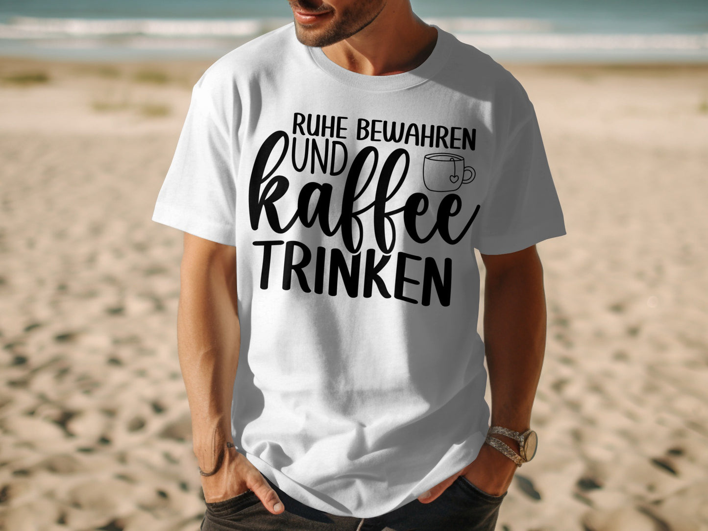 Ruhe bewahren und Kaffee trinken T-shirt