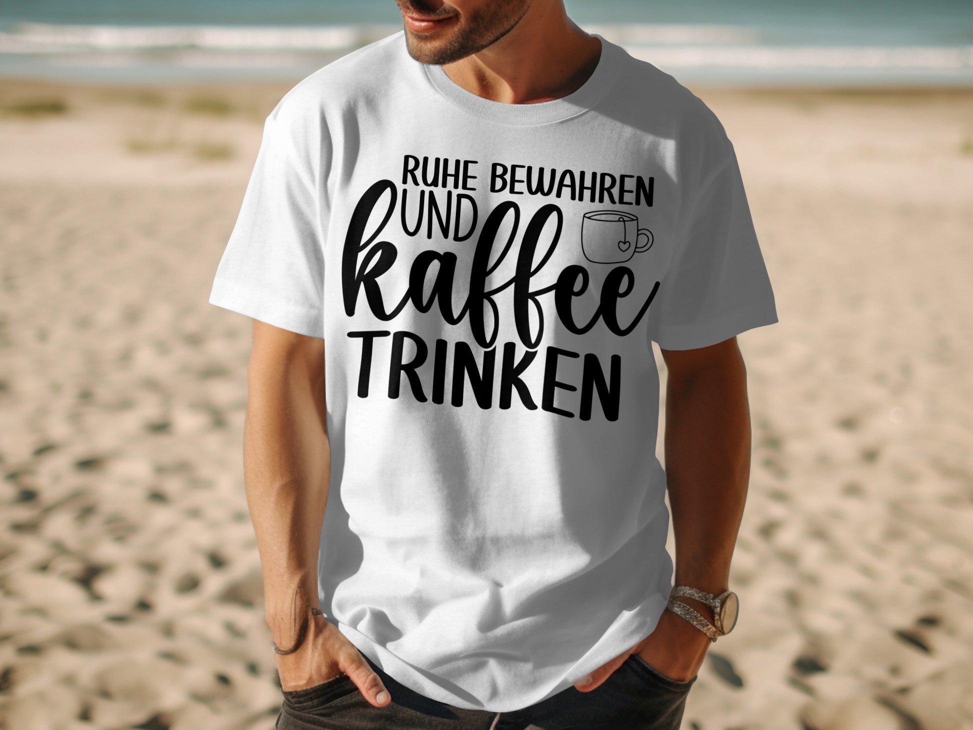 Ruhe bewahren und Kaffee trinken T-shirt