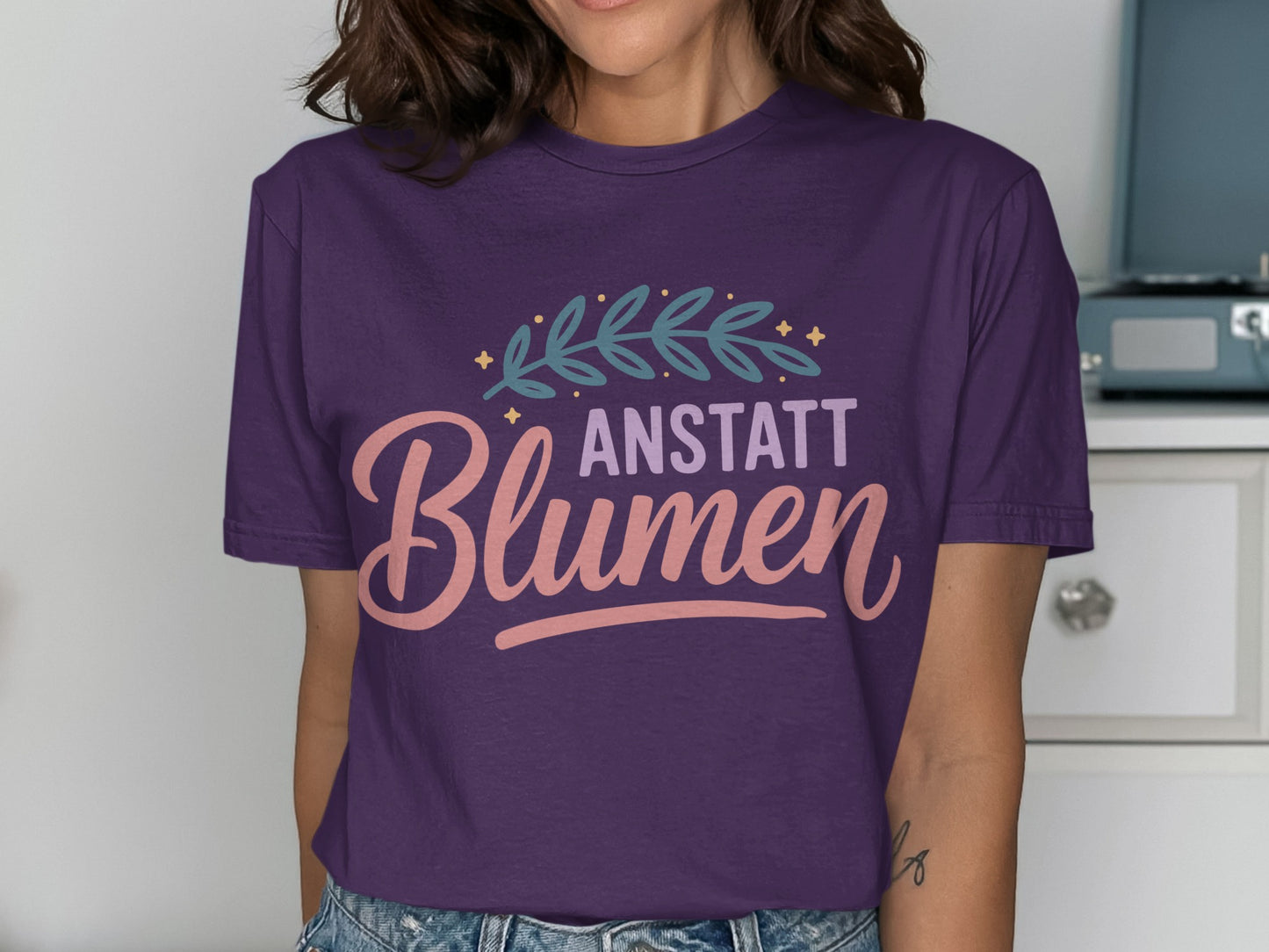 Anstatt Blumen T Shirt, Floral Spruch Shirt, Lustiges Statement Shirt, Minimalistisches Design, Geschenkidee, Trend Shirt, Frauen T Shirt