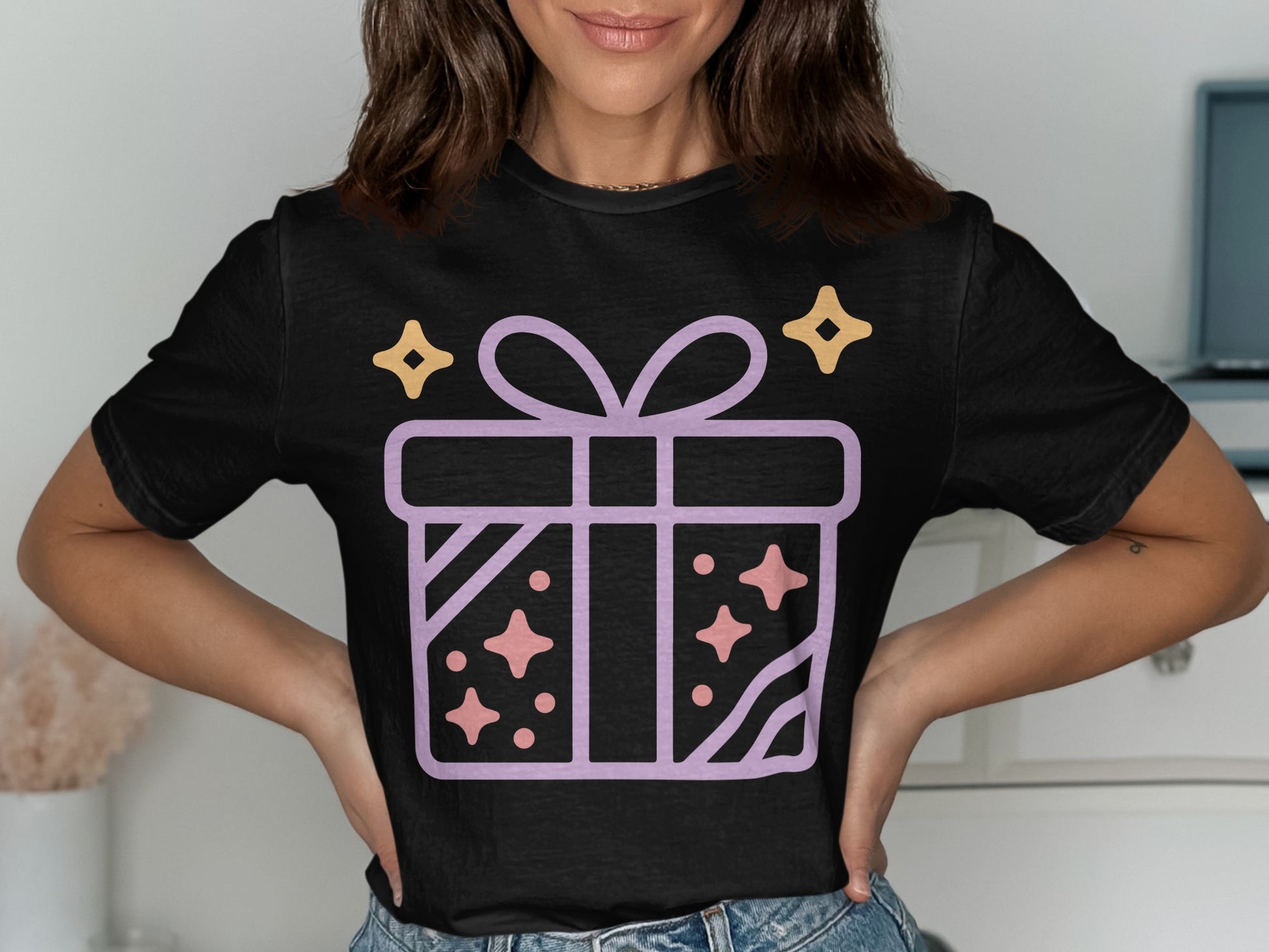 Stylish Gift Box Graphic Women's Crop Top