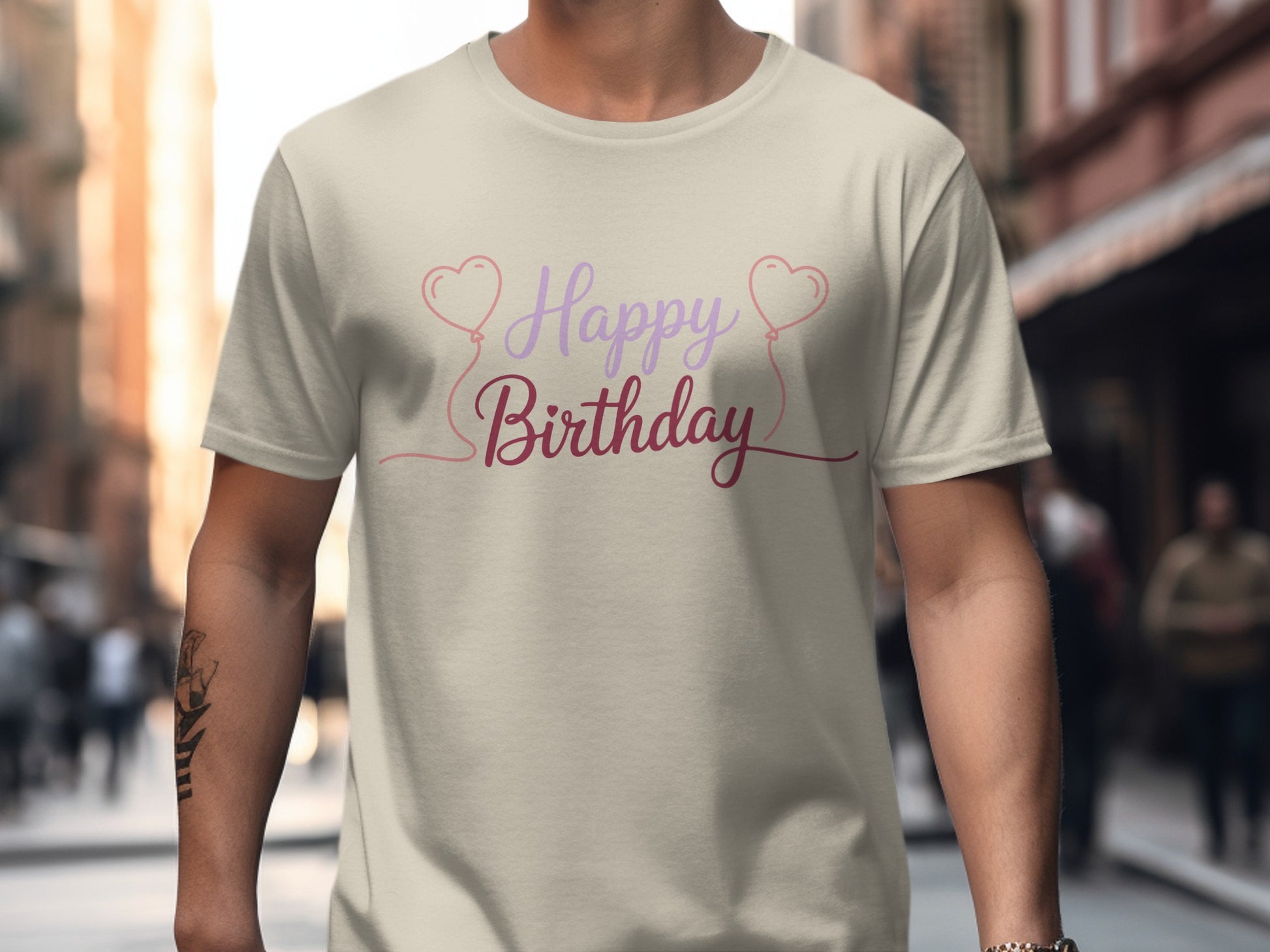 Happy Birthday Design with Heart Balloons T-Shirt