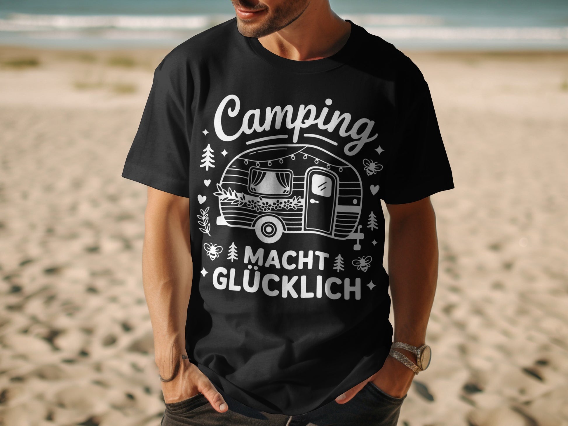 Camping Macht Glücklich Graphic T-shirt