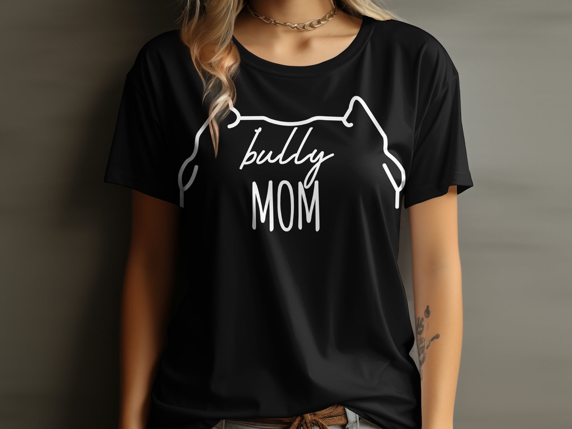 Bully Mom Graphic T-Shirt for Dog Lovers Apparel
