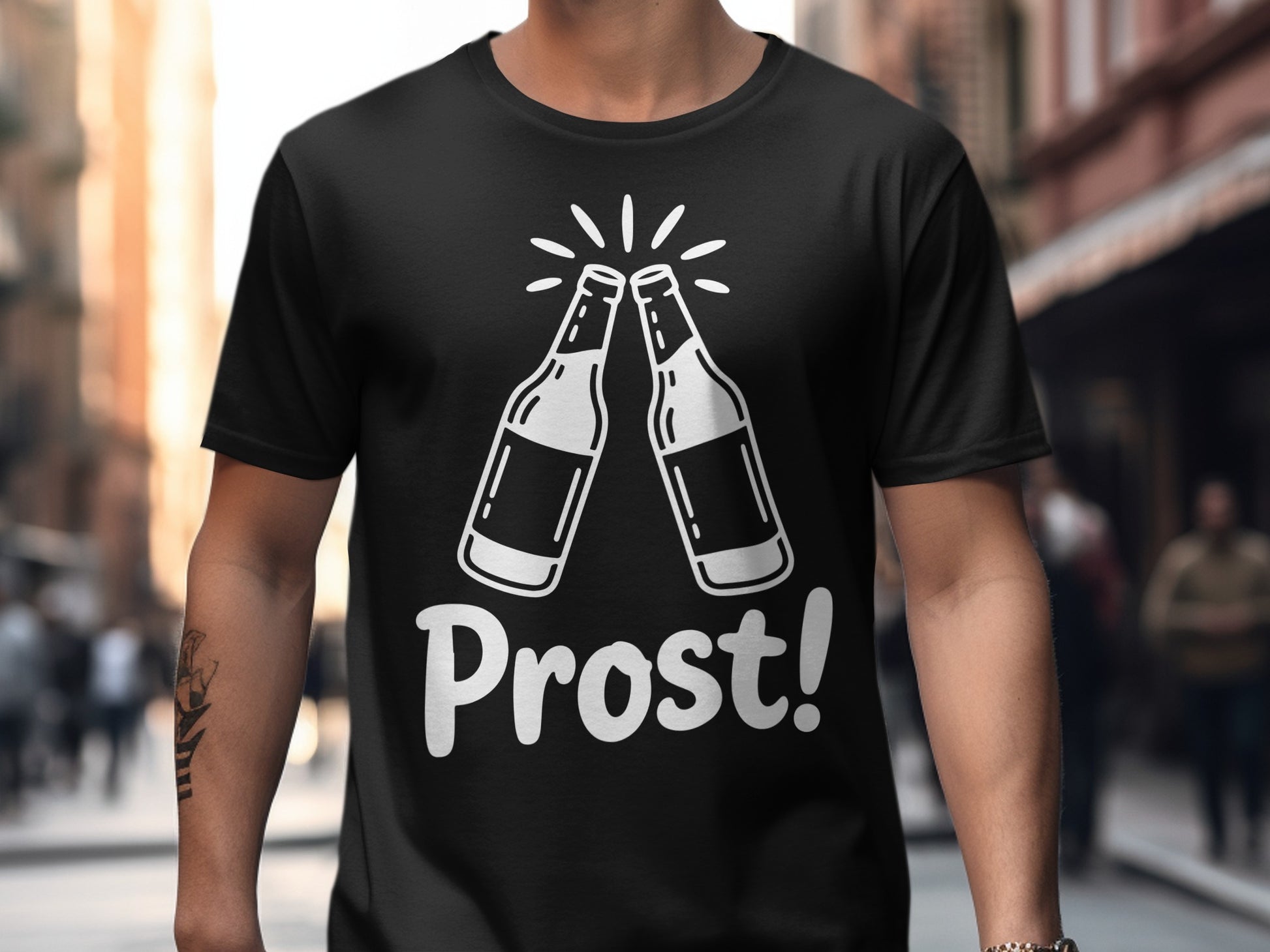 Fun Prost Beer Bottles Graphic Tee for Celebrations