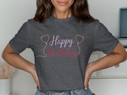 Happy Birthday Graphic Tee Shirt for Celebrations