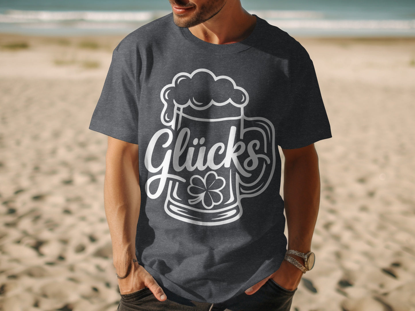 Glücks Beer Mug and Clover Graphic T-shirt