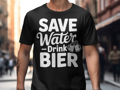 Save Water Drink Bier Funny Graphic Tee Shirt