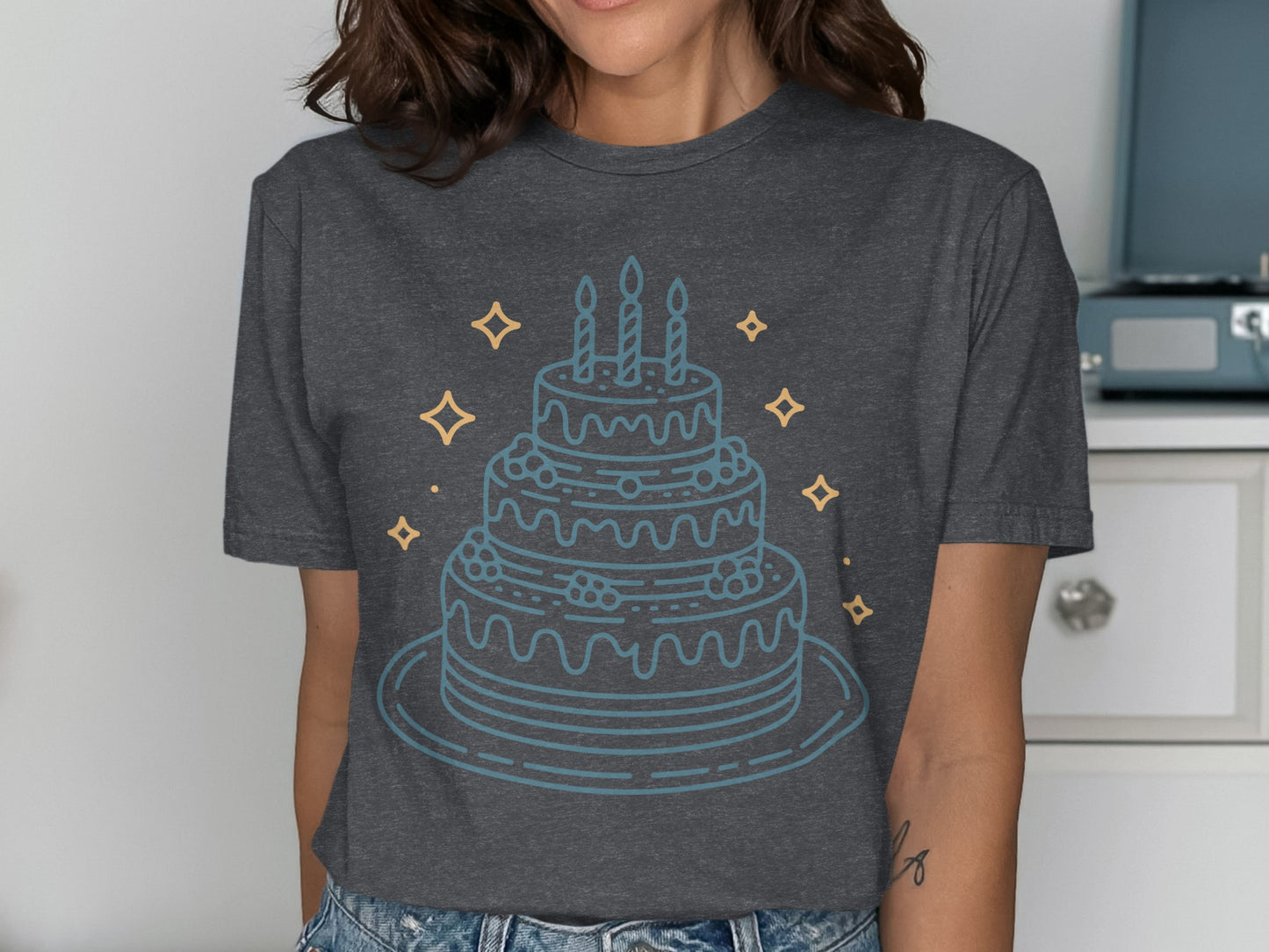 Cute Birthday Cake Design Graphic Tee