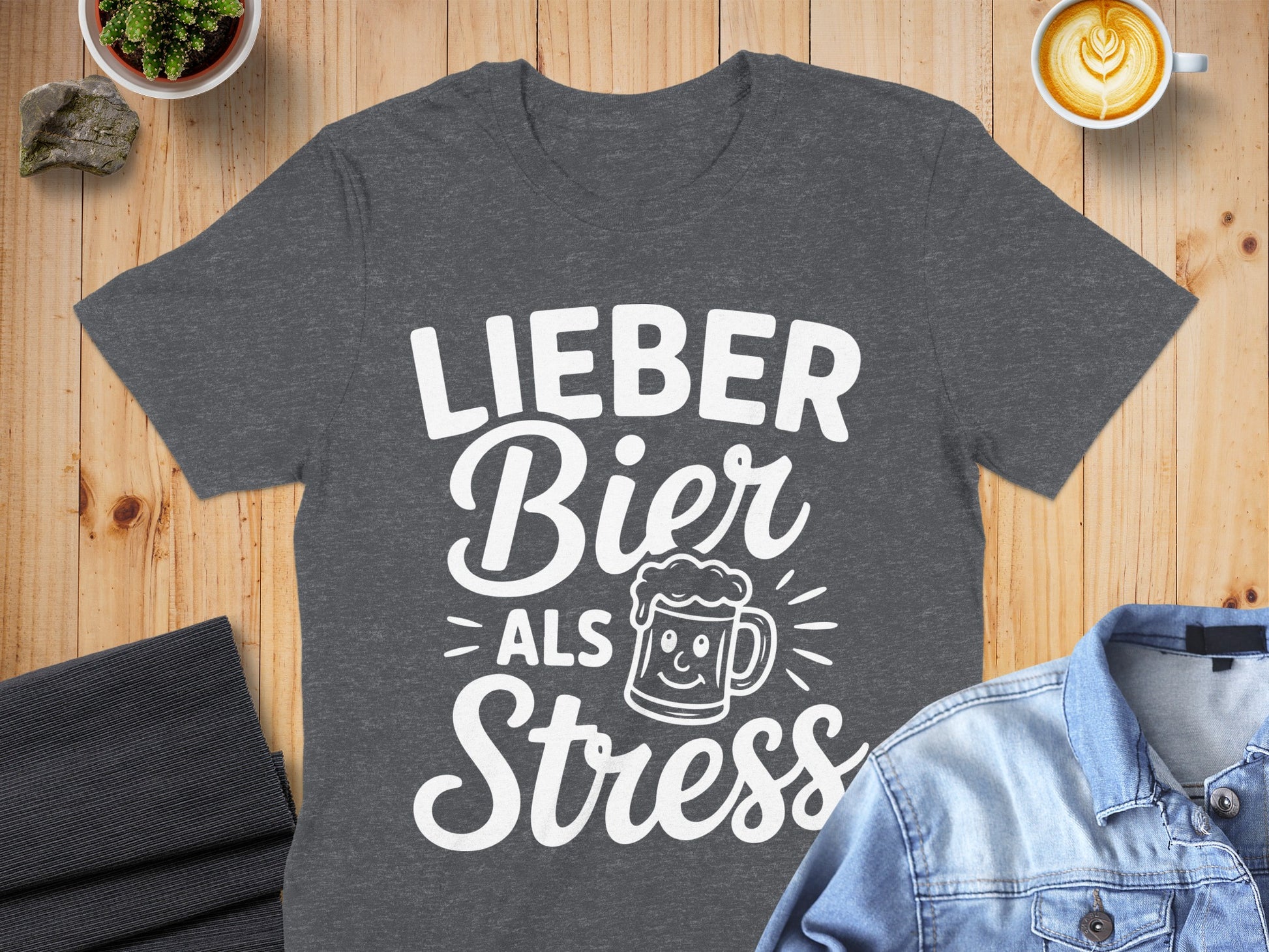 Lieber Bier Als Stress Graphic Tee Shirt