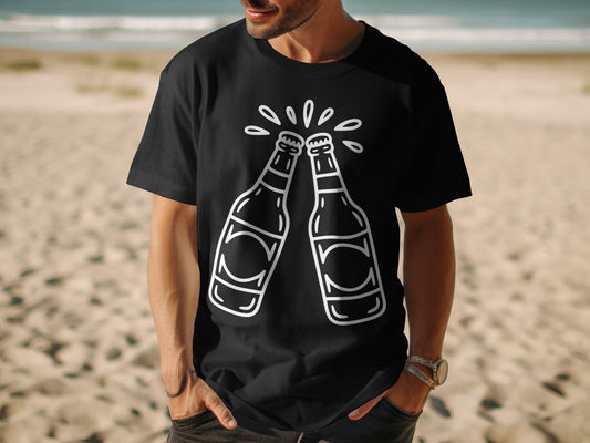 Beach Fun Beer Bottle Graphic Tee shirt