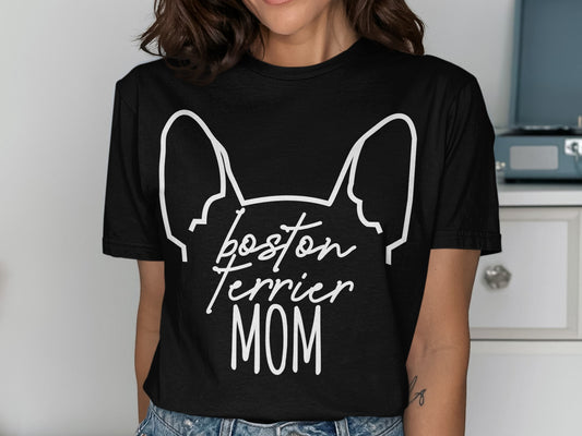 Boston Terrier Mom Graphic Tee Shirt