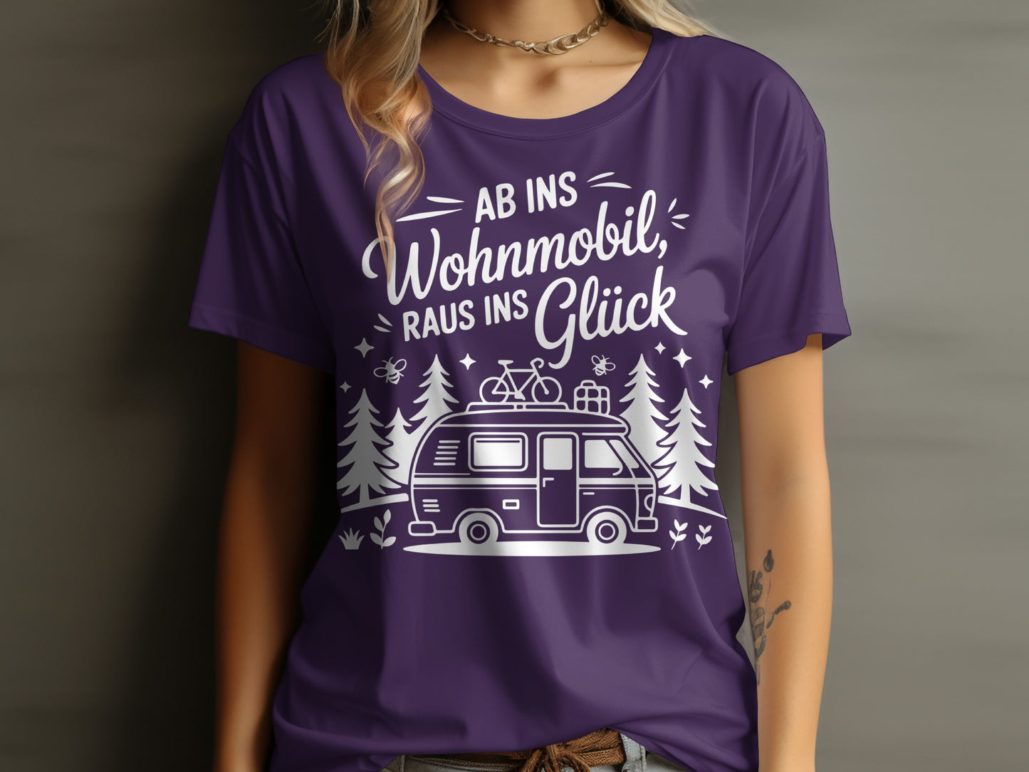 Reisen und Glück Camping Abenteuer Shirt