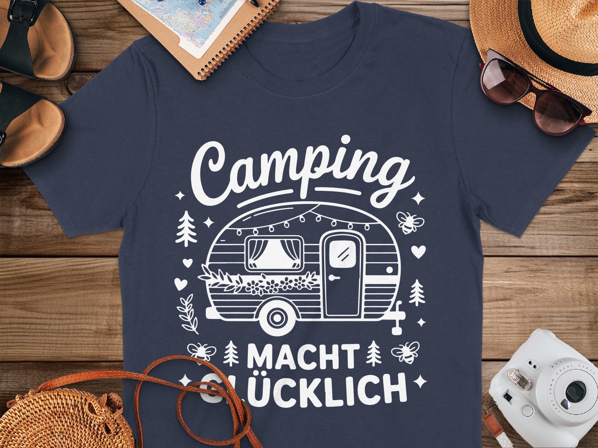 Camping Macht Glucklich Caravan Graphic T-Shirt