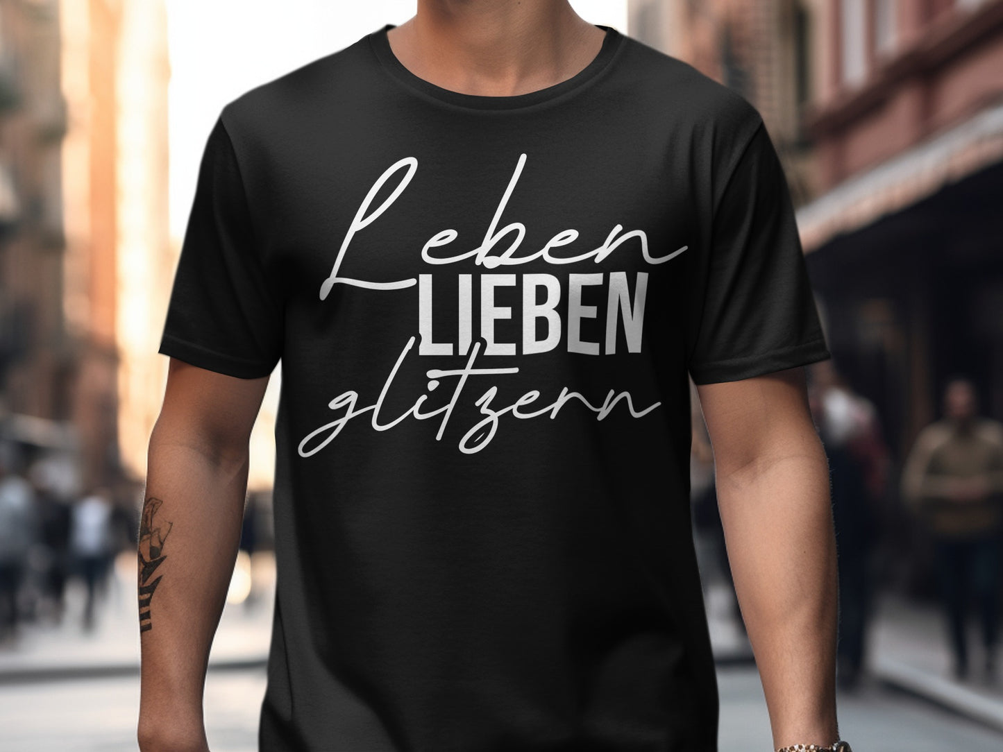 Leben Lieben Glitzern Graphic T-shirt Product