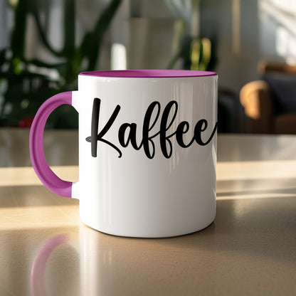 Stylish White and Pink Kaffee Mug for Coffee Lovers