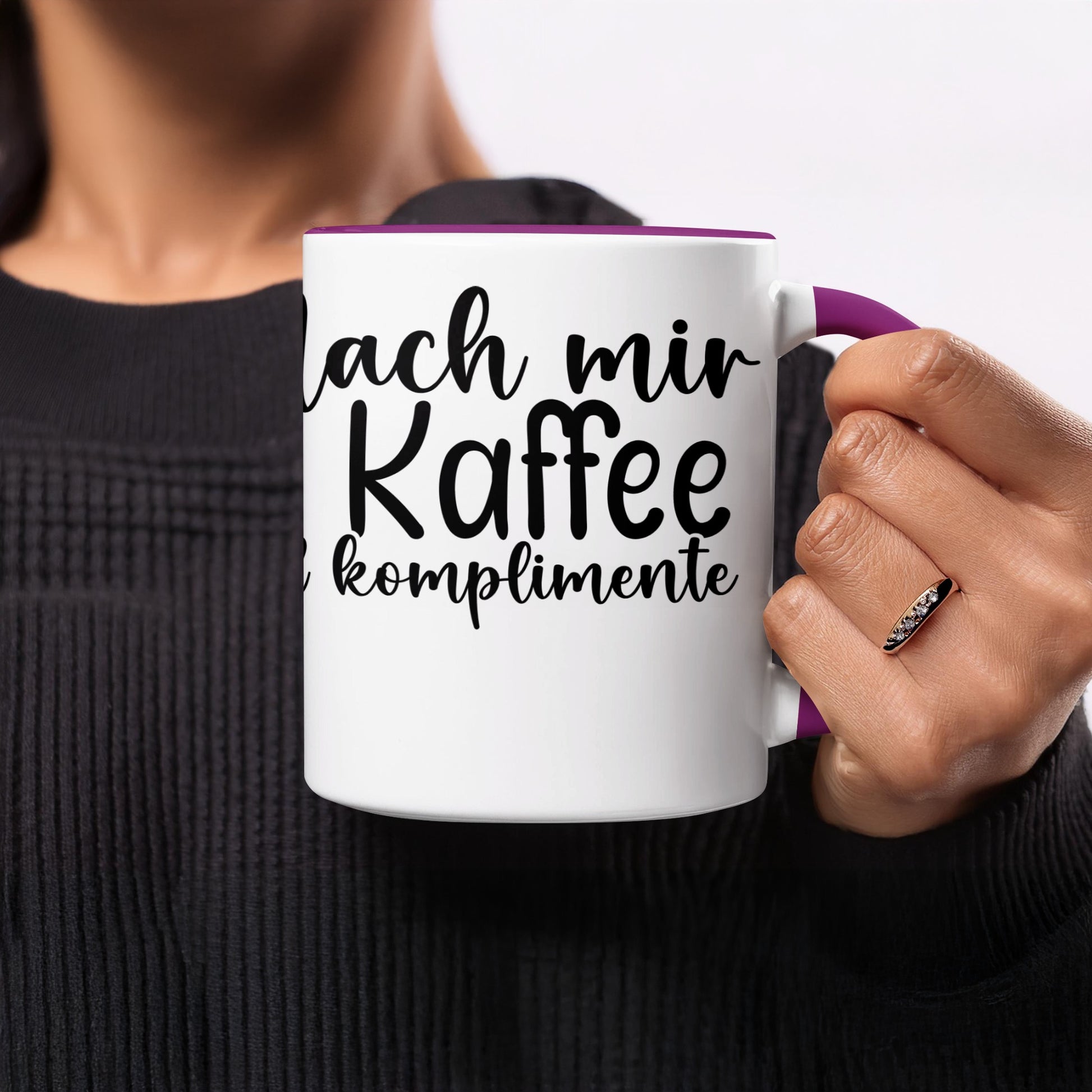 Lach mir Kaffee und komplimente Mug