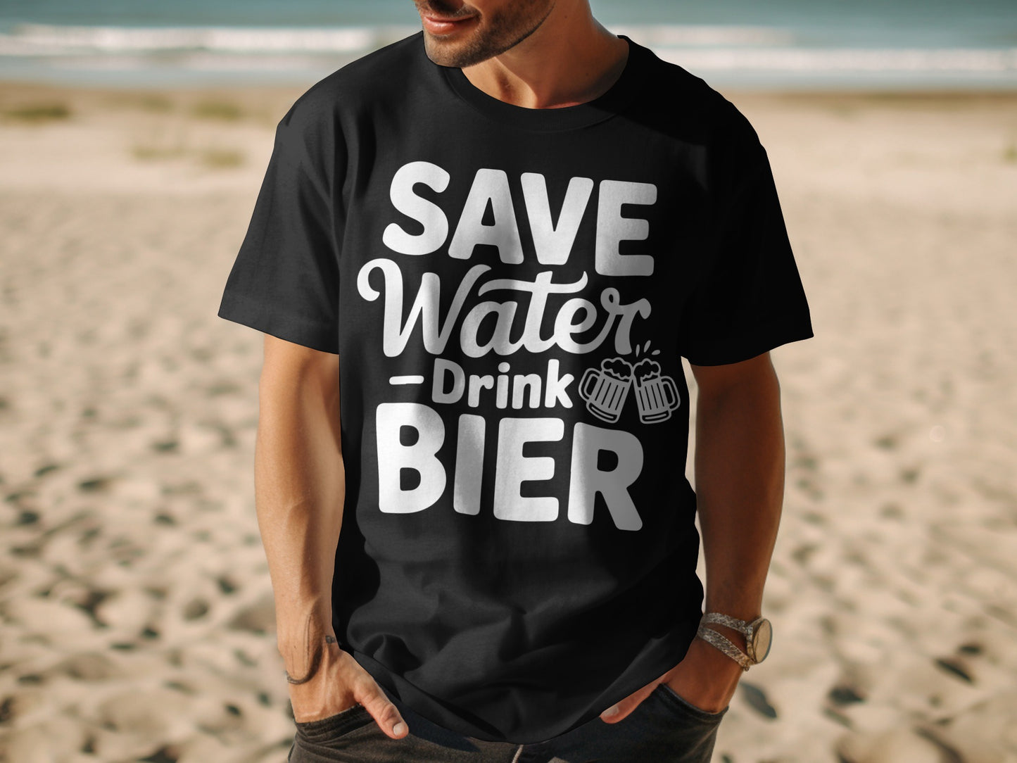Save Water Drink Bier Funny Graphic Tee
