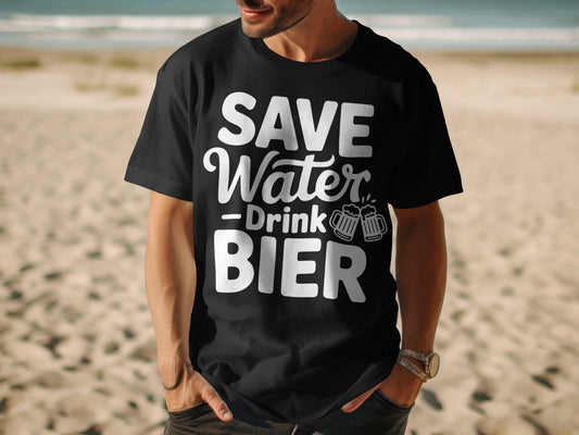 Save Water Drink Bier Funny Graphic Tee