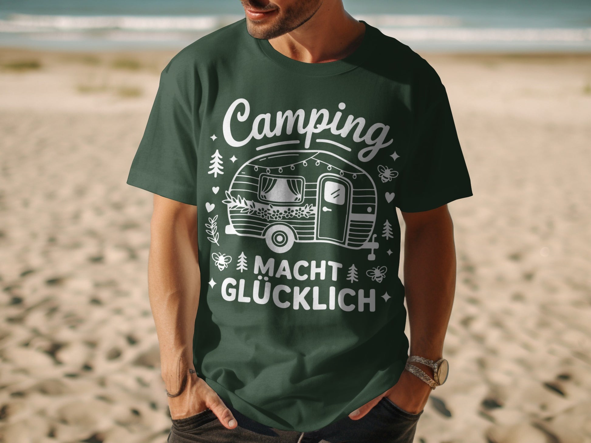 Camping Macht Glücklich T-Shirt for Outdoor Fans