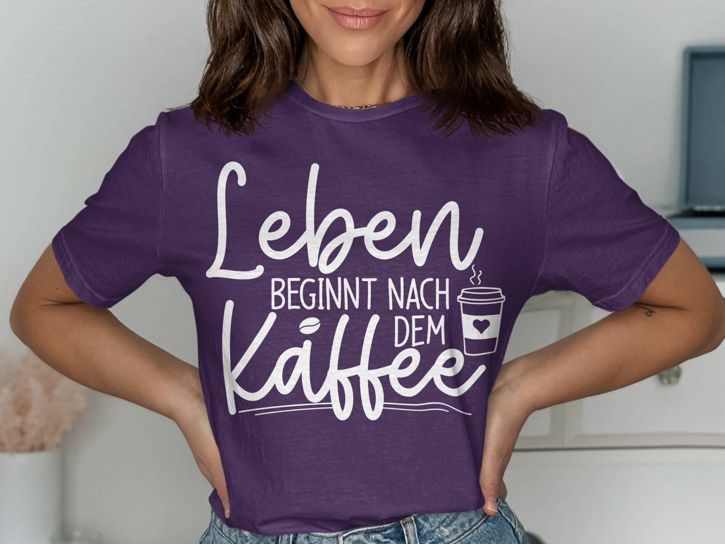 Leben beginnt nach dem Kaffee T-shirt