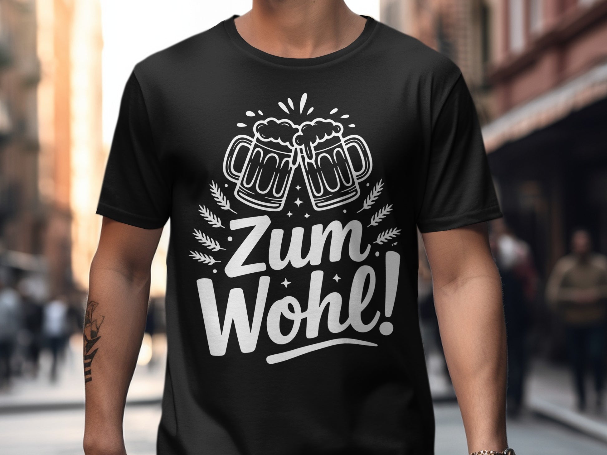 Zum Wohl Celebration Black Graphic T-Shirt