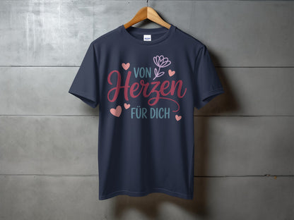 Von Herzen Für Dich Heart and Flower Design Shirt