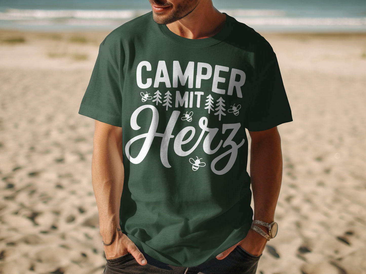 Camper Mit Herz Stylish Casual Tee Shirt