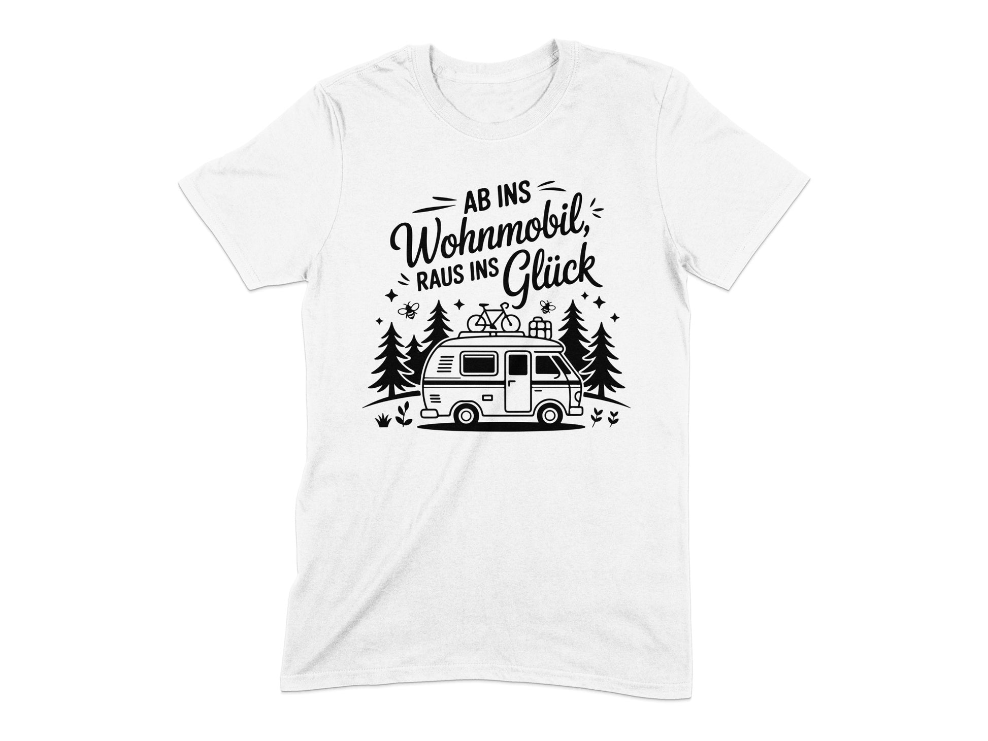 Ab ins Wohnmobil raus ins Glück graphic tee product