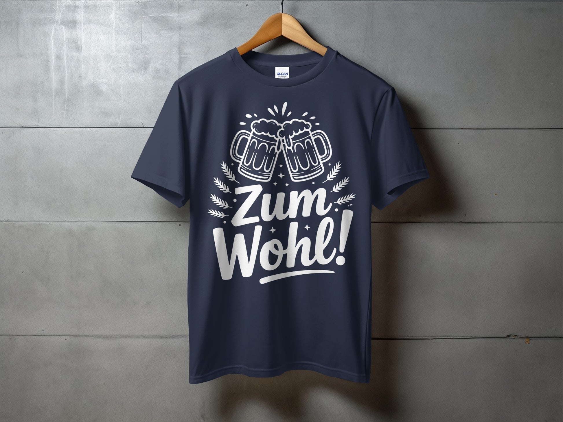 Zum Wohl Beer Mugs Graphic Design T-shirt
