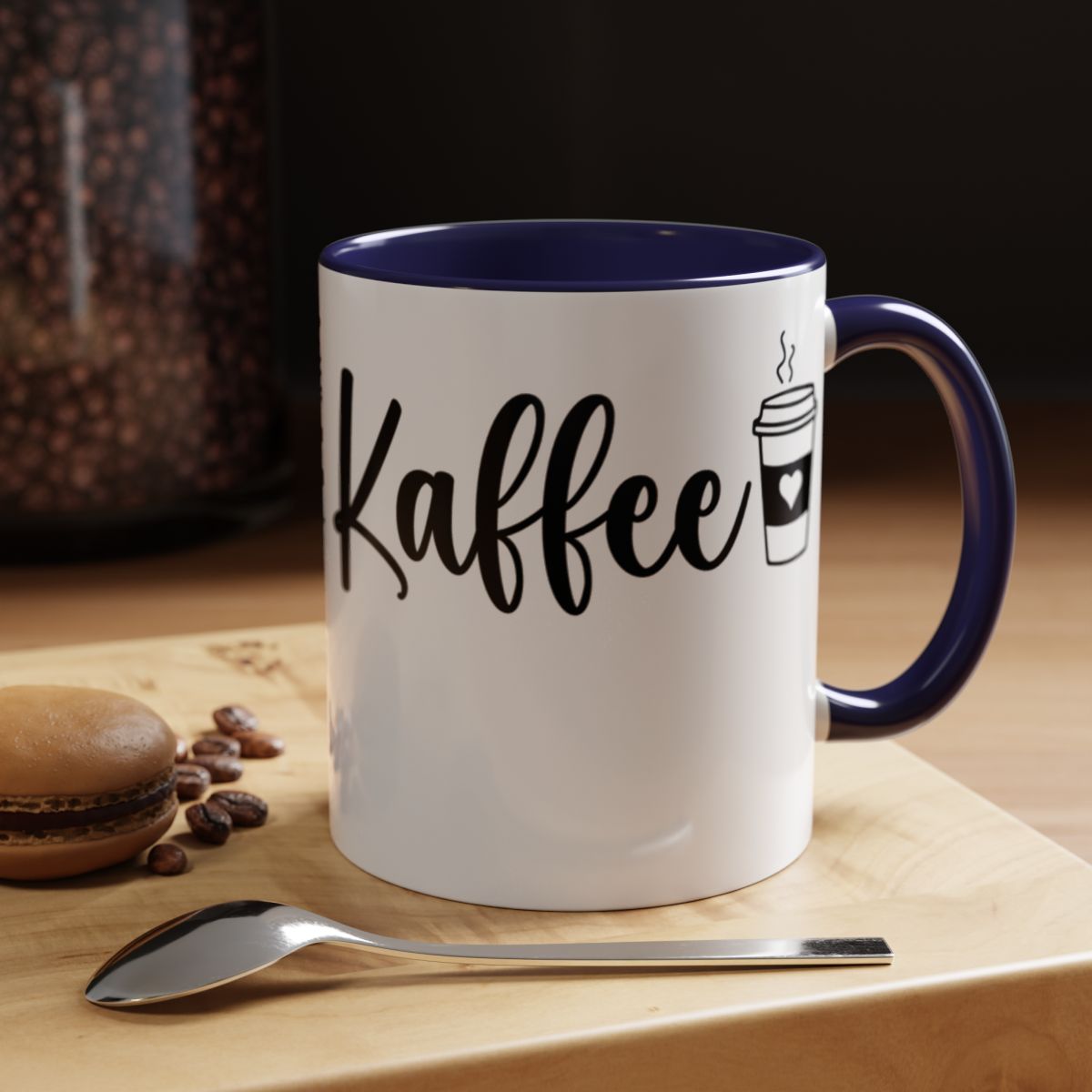 Charming White Mug with Kaffee Graphic Coffee Cup