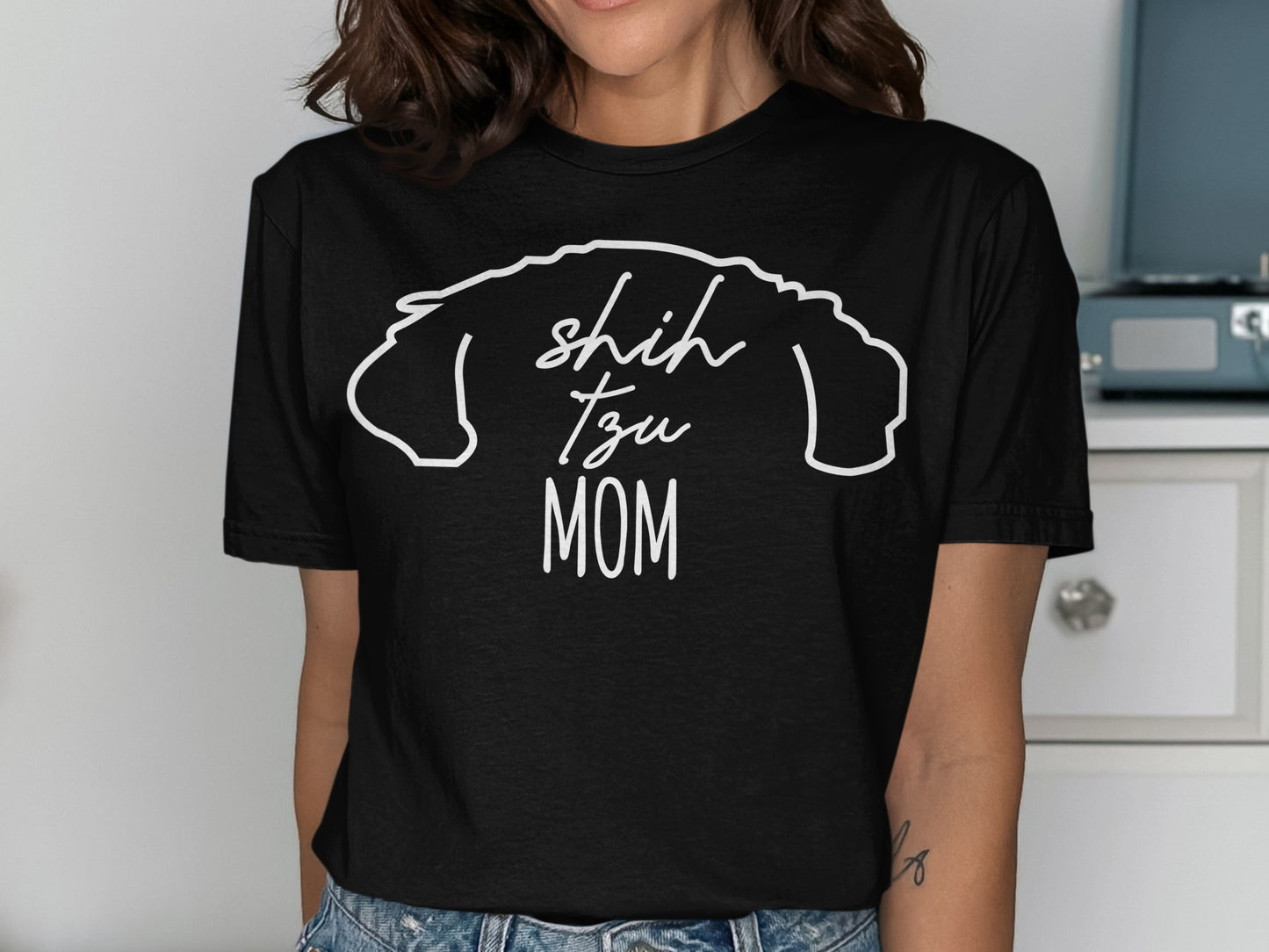 Shih Tzu Mom Graphic Tee Shirt for Pet Parents