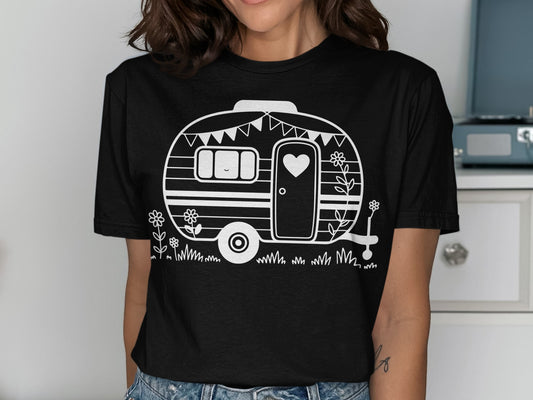 Cute Vintage Camper Graphic Tee Perfect for Travel