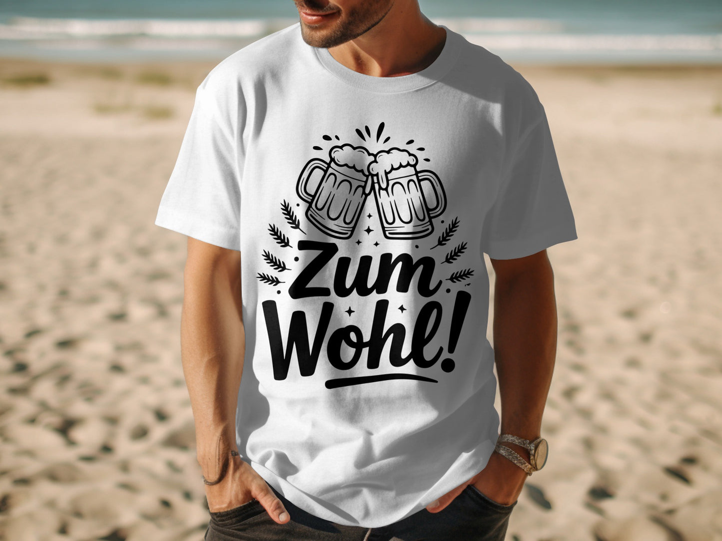 Zum Wohl Beer Mug Graphic Print T-Shirt