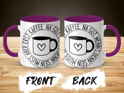 Funny Coffee Mug with Heart Design Front and Back