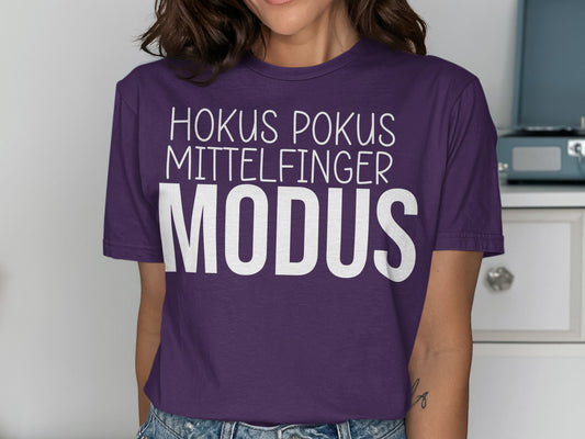 Hokus Pokus Mittelfinger Modus Printed Shirt