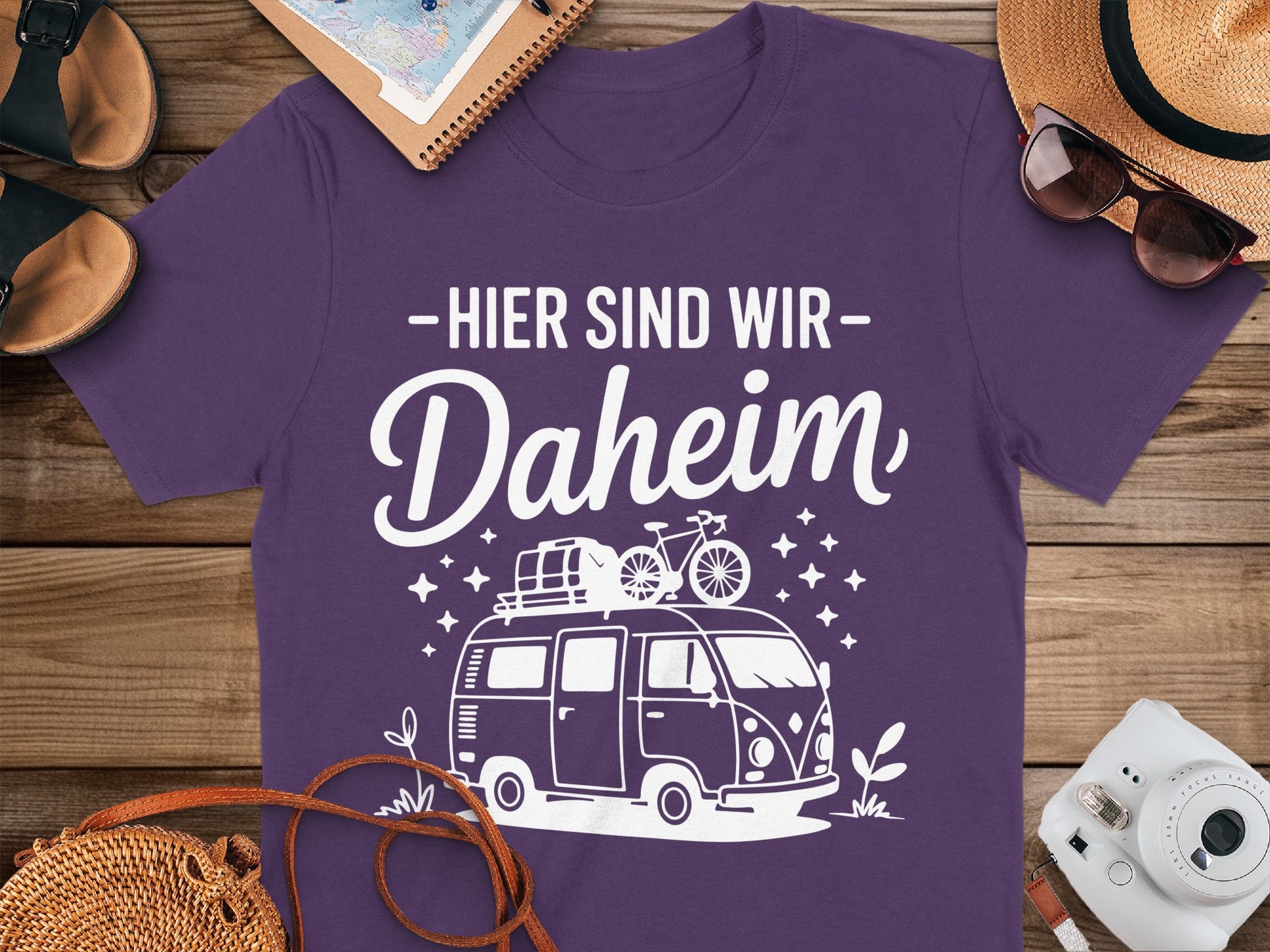 Hier Sind Wir Daheim Van Life T-shirt