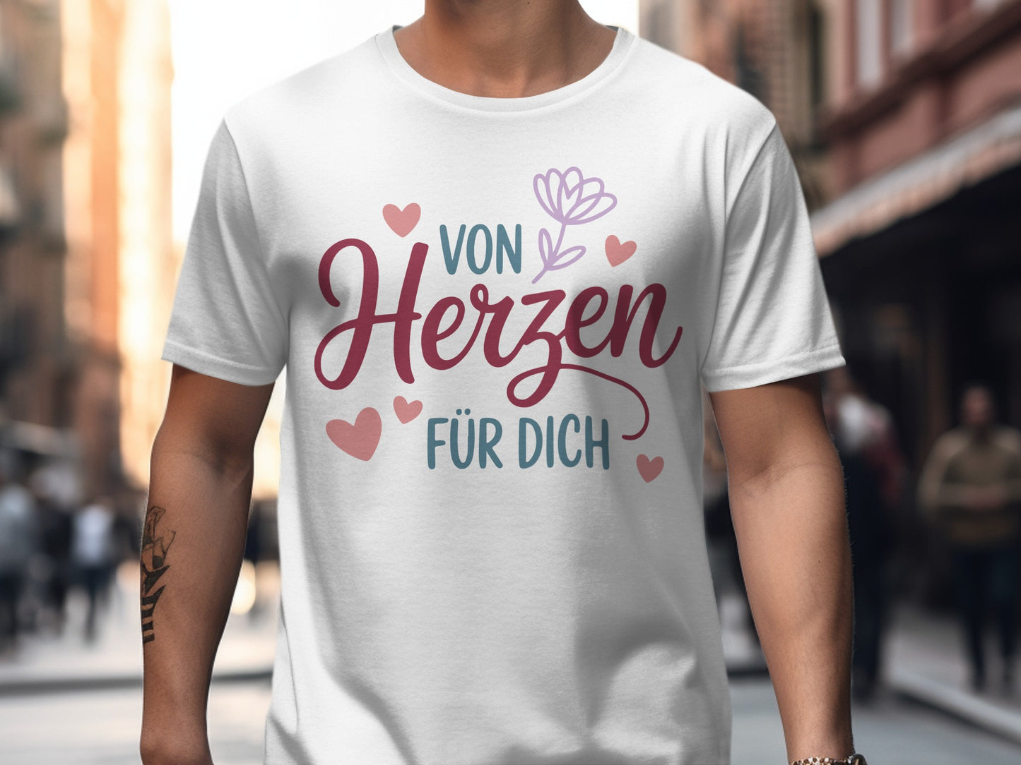 Von Herzen Für Dich Typography T-Shirt