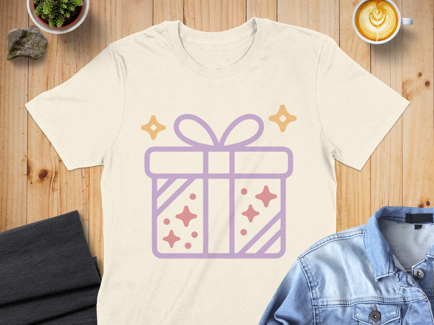 Sparkling Gift Box Printed T-Shirt
