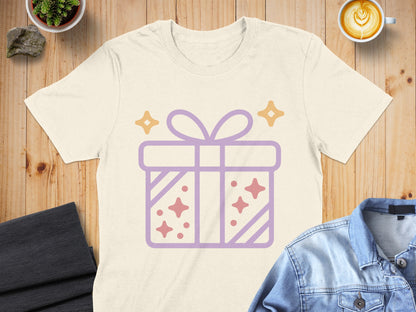 Sparkling Gift Box Printed T-Shirt