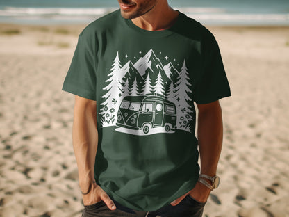 Adventure Camper Van in the Forest Graphic Tee