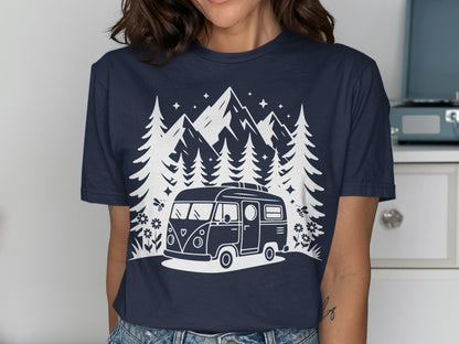 Vintage Mountain Camper Graphic Tees for Adventure