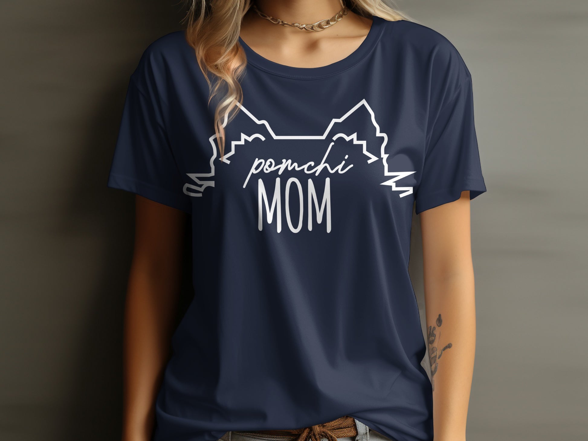 Pomchi Mom Graphic Shirt for Dog Lovers Casual Tee