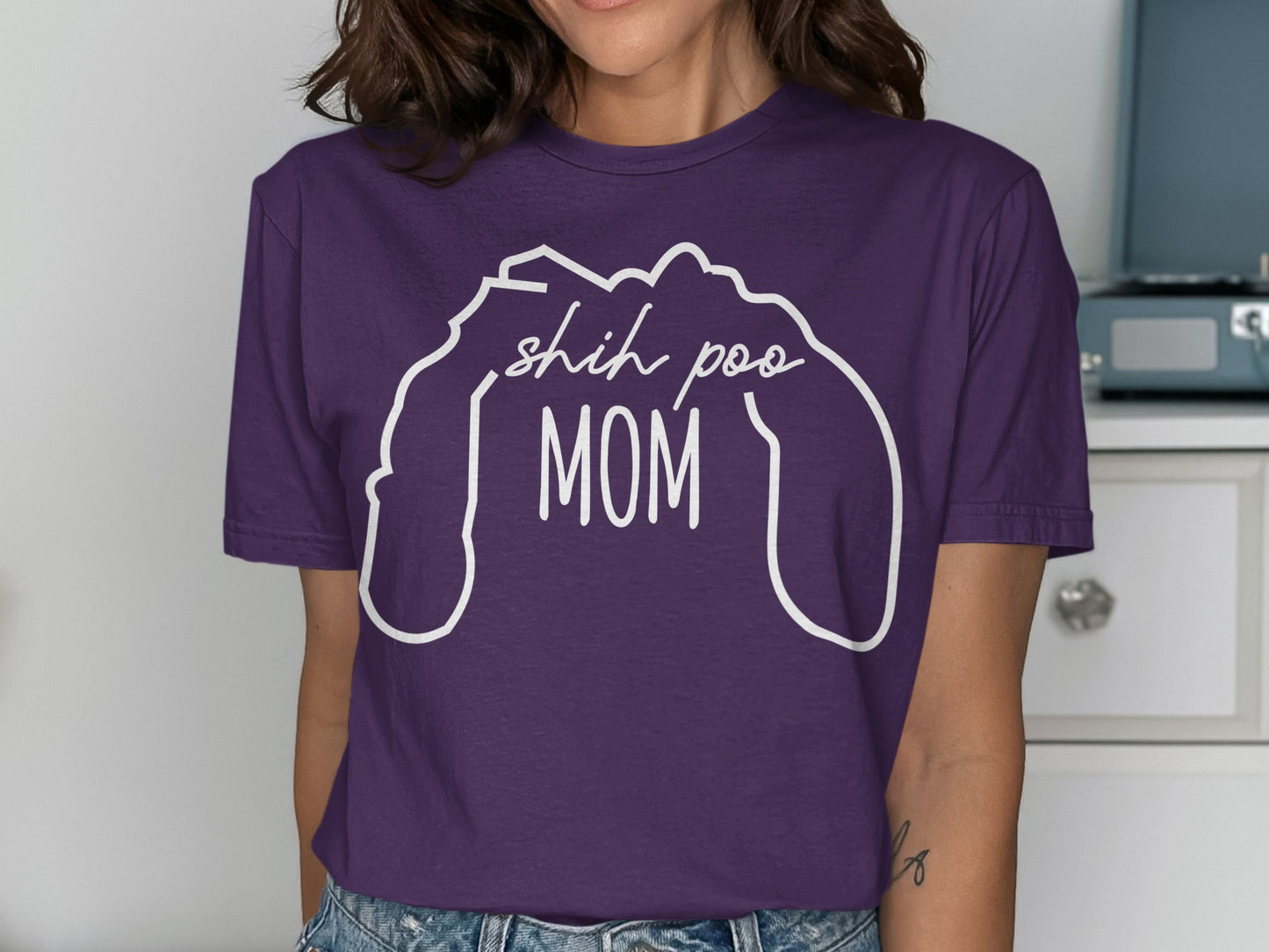 Shih Poo Mom Graphic Tee for Dog Lovers