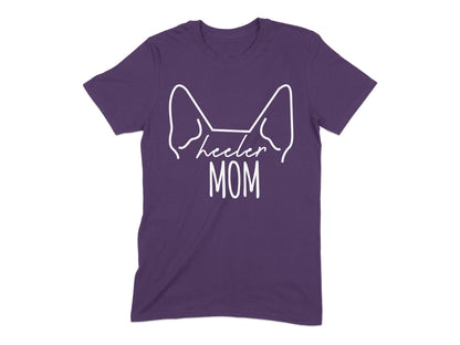 Heeler Mom Text and Dog Ears Graphic T-shirt
