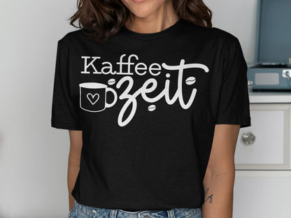 Kaffee Zeit Lettered Print Casual Shirt