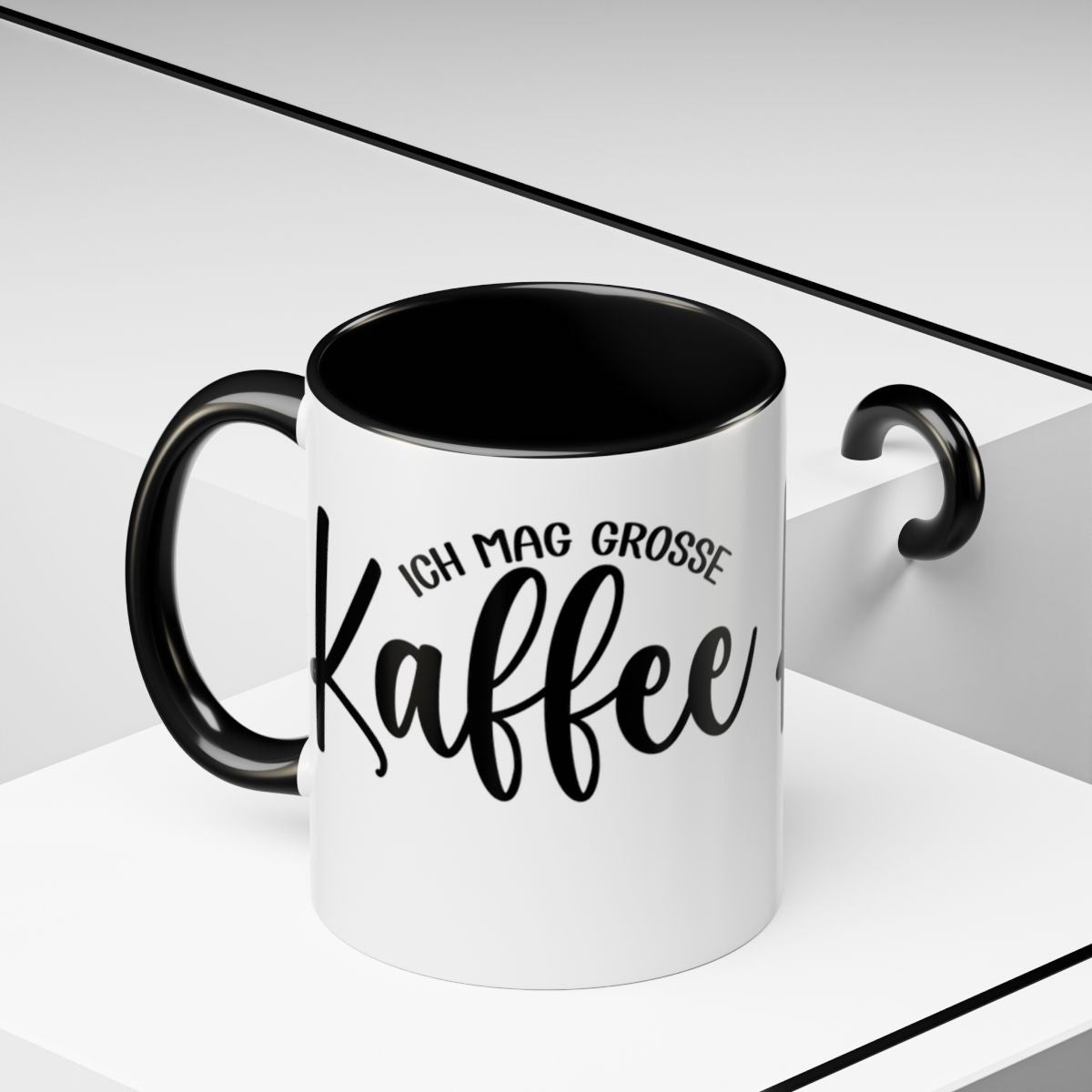 Ich mag grosse Kaffee Black Handle Mug product