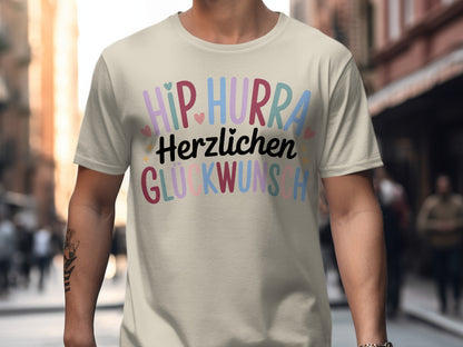 Colorful Hip Hurra Herzlichen Glückwunsch T-shirt