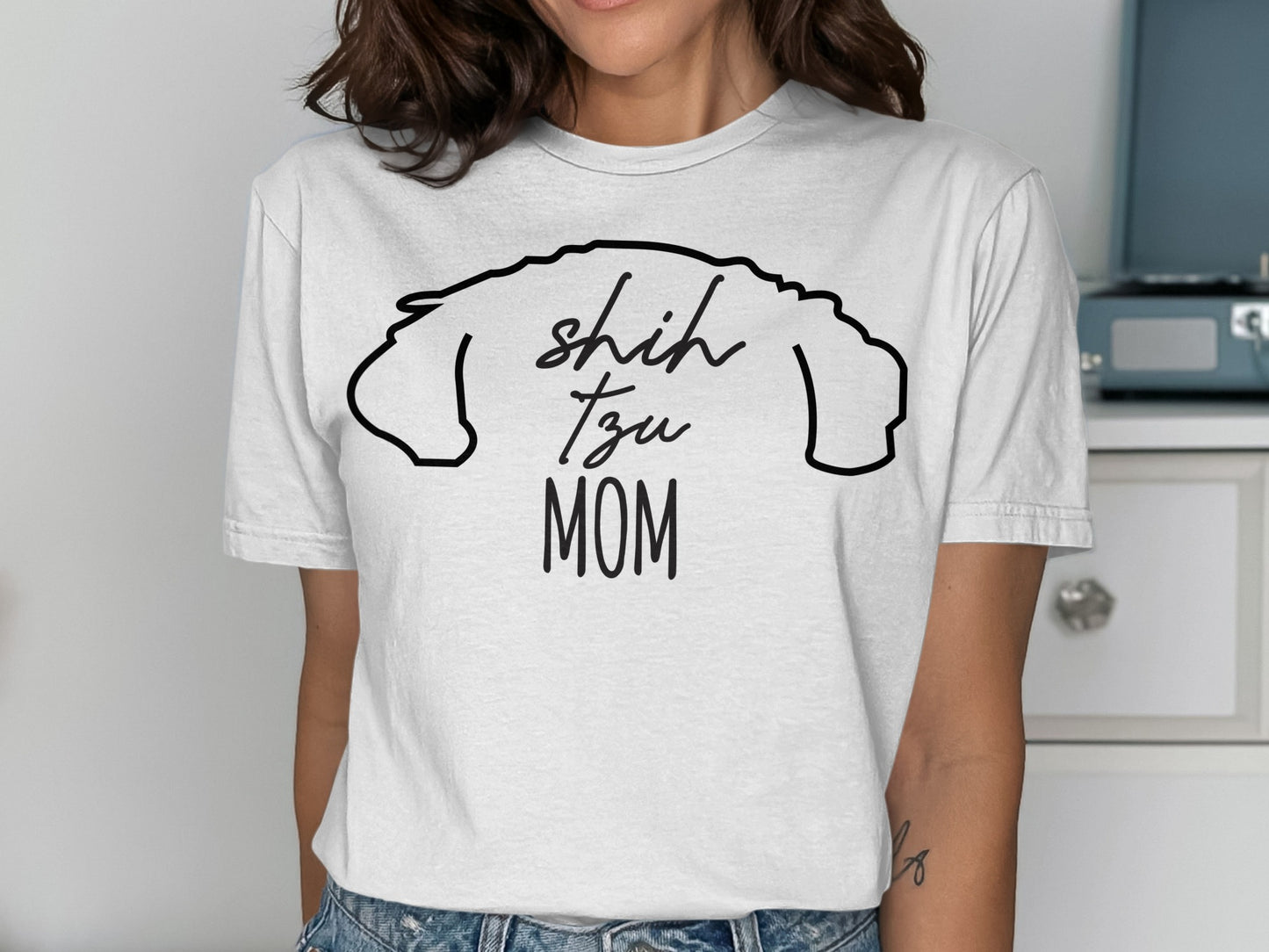 Cute Shih Tzu Mom Dog Lover Casual T-Shirt
