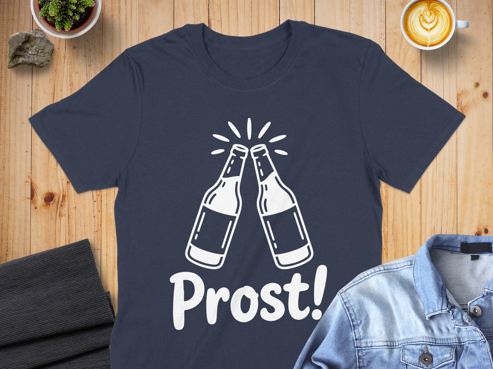 Prost Cheers T-Shirt with Beer Bottle Design
