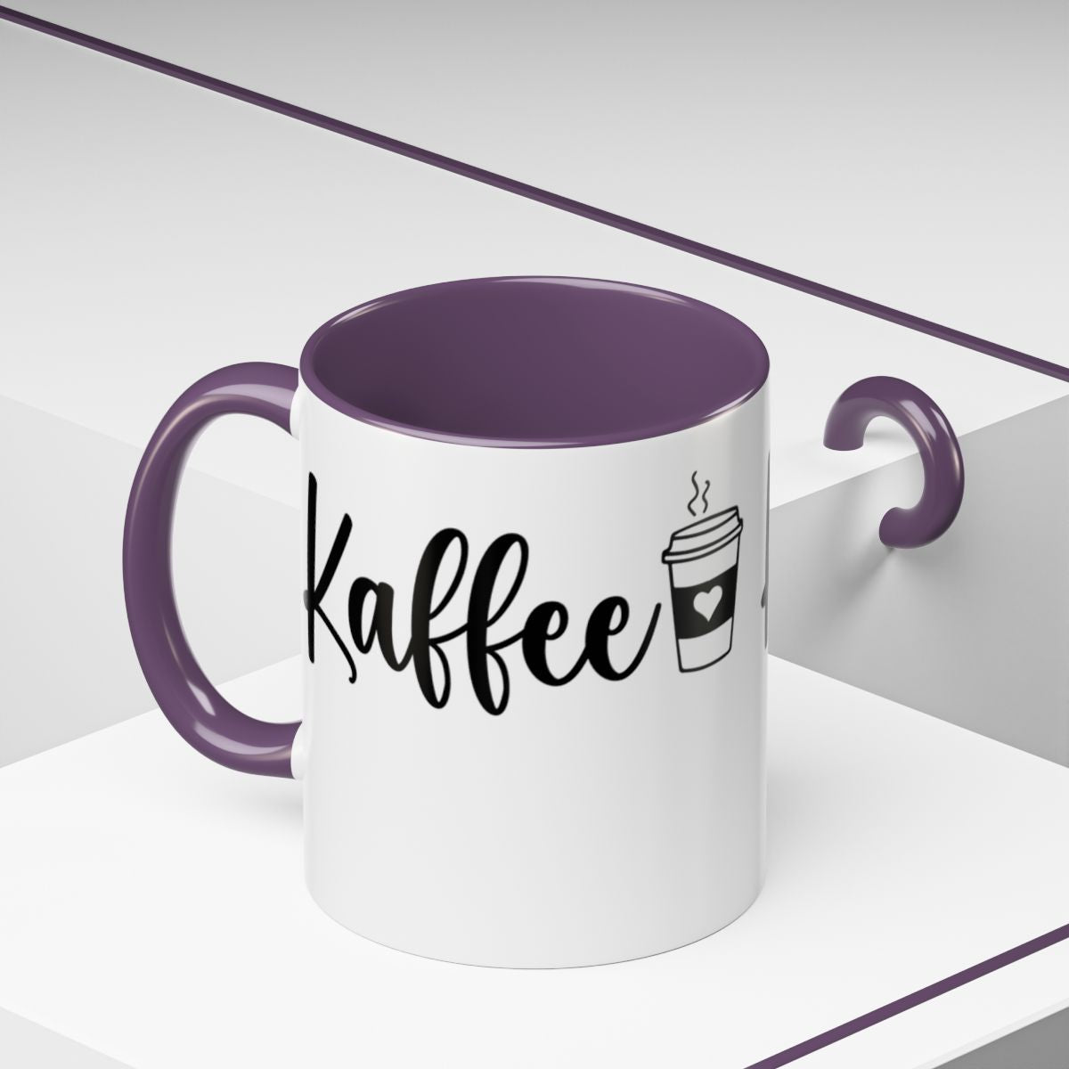 Purple Rim and Handle Kaffee Mug Design